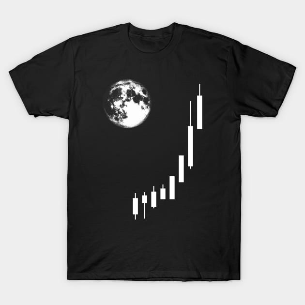 To The Moon Trading HODL Crypto Market T-Shirt by Trippycollage